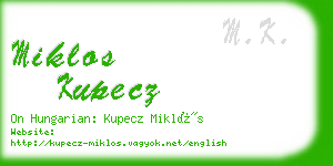 miklos kupecz business card